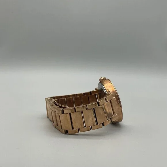 Michael Kors Parker Womens Watch 39mm Rose Gold Tone Crystals New Battery 7" - Picture 9 of 14